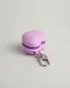 Clicker macaron violet en forme de cœur